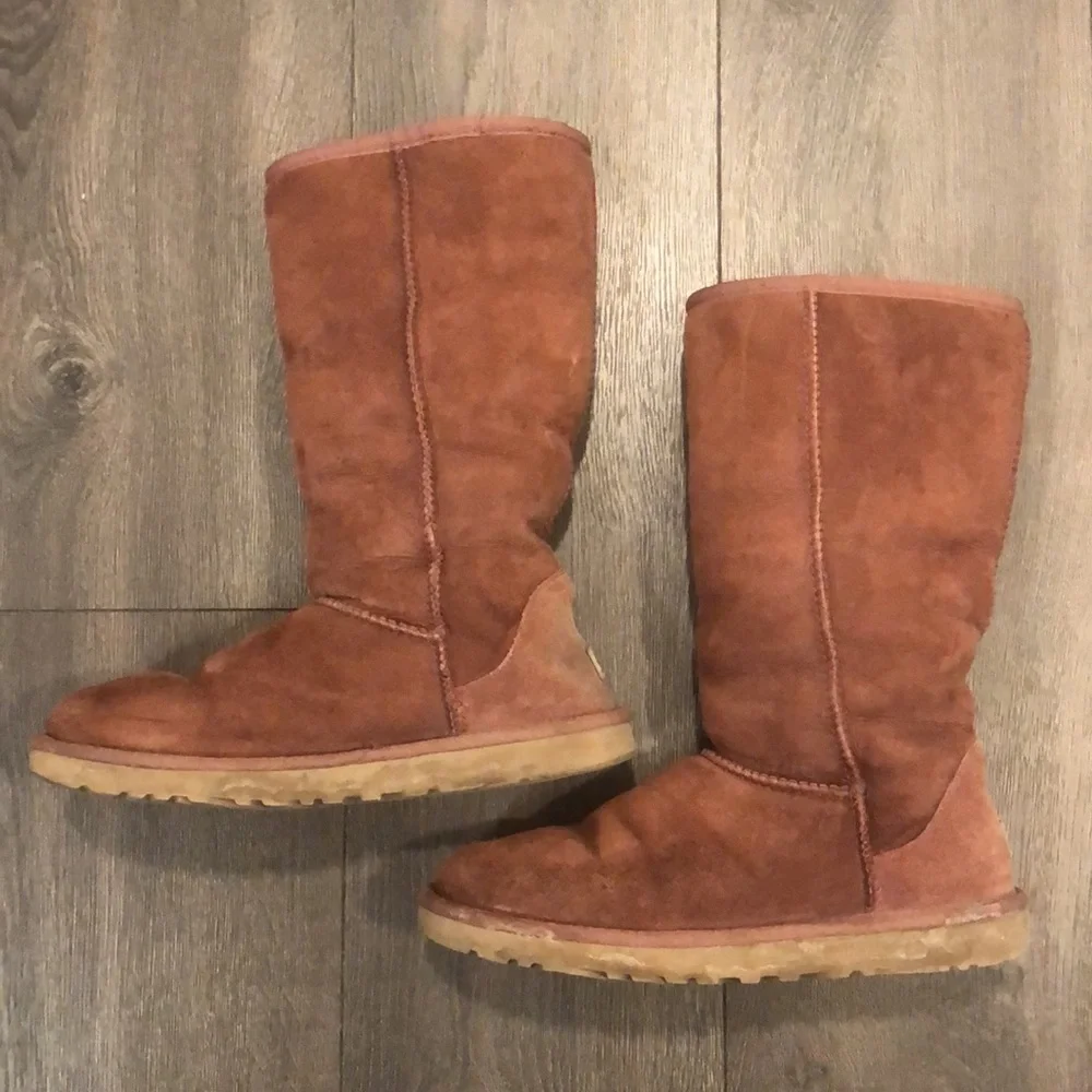 Ugg Plum Wine Tall Classic Boots, size 8